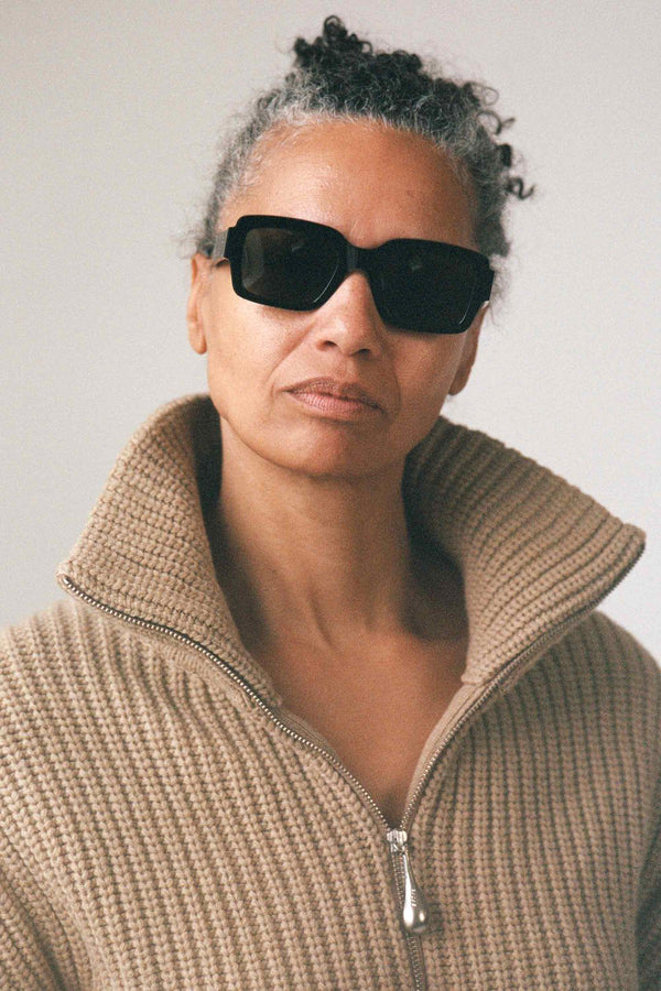 Apollo / Black Acetate & Green Solid Lens - Shade Files